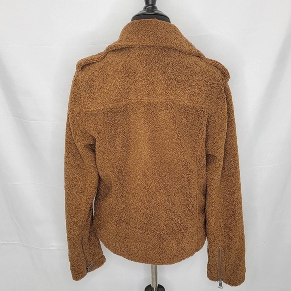 MAX Studio Brown sherpa moto jacket - Picture 10 of 16